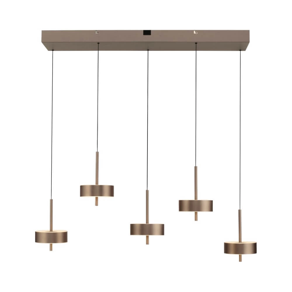 Hängelampe mit 5 Leuchten Q-Rotate braun modern Paul Neuhaus 4012248383179