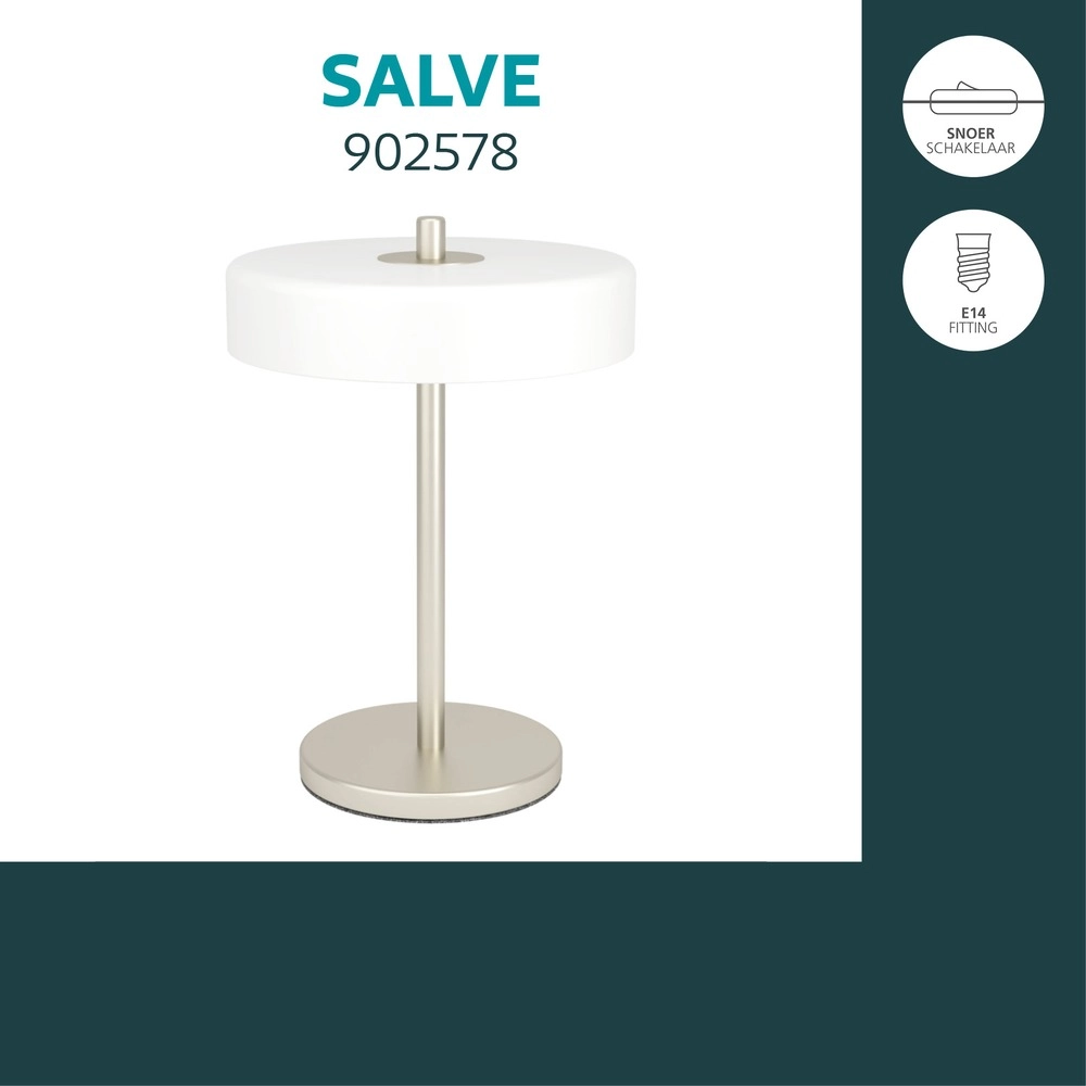 Design-Tischlampe Salve Nickel