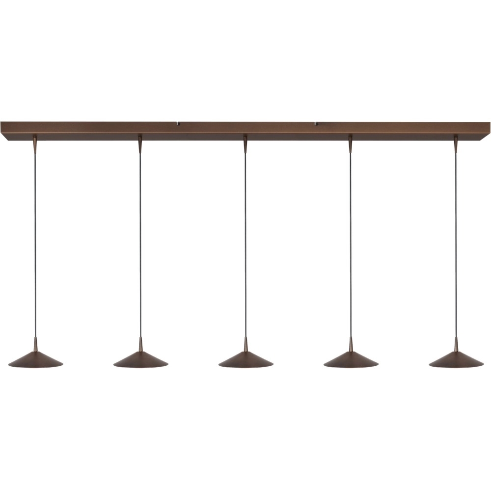 5-Licht Pendellampe Ceppo kakaobraun Ø 18 cm