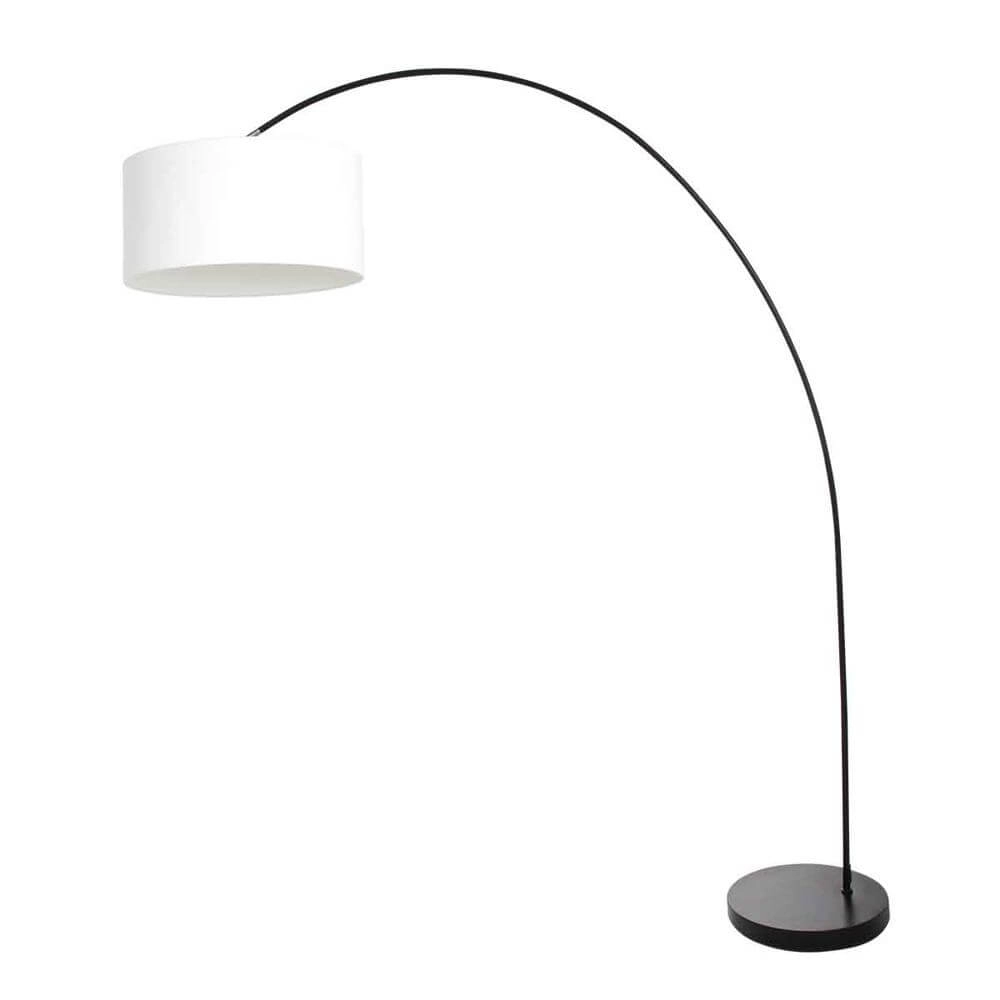 Bogenlampe Solva schwarz mit weißer Kapuze Steinhauer 8712746174717