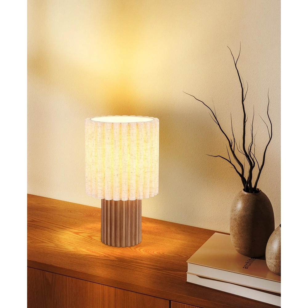 Einzigartige Tischlampe Jannie Braune Runde Globo 9007371586905