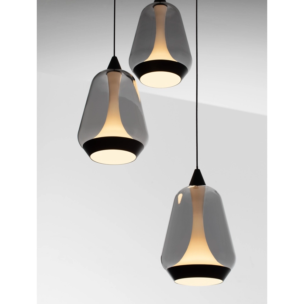 Design-Pendelleuchte Alish 3-flammiges Rauchglas Lyora 5212017477705