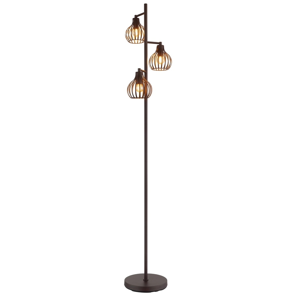 3-Licht Stehlampe Mateo Rostbraun