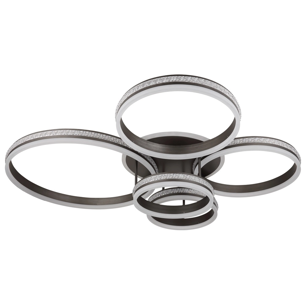 Design-Deckenlampe Grouni 5 Ringe mit Titan gebürstet Globo 9007371457991