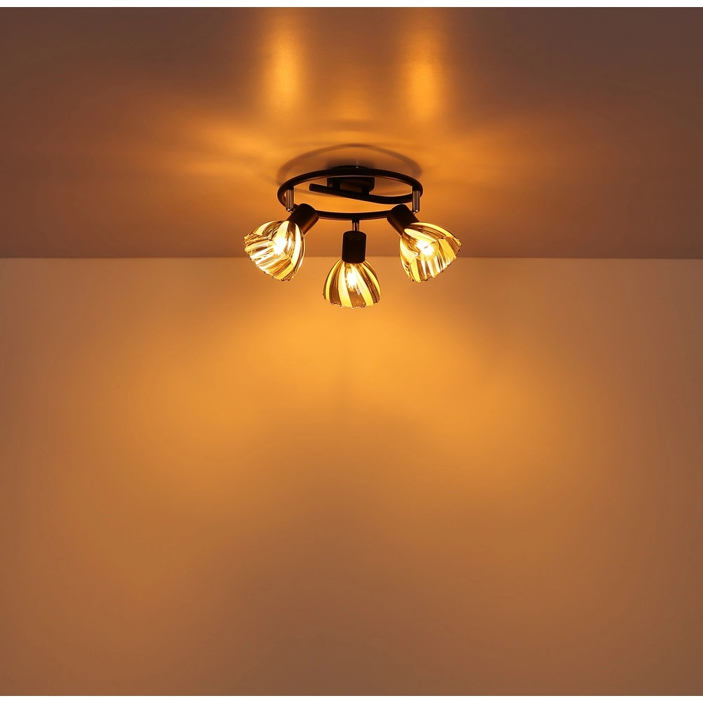 Deckenlampe 3-Leuchten Zachery Schwarz Globo 9007371525508
