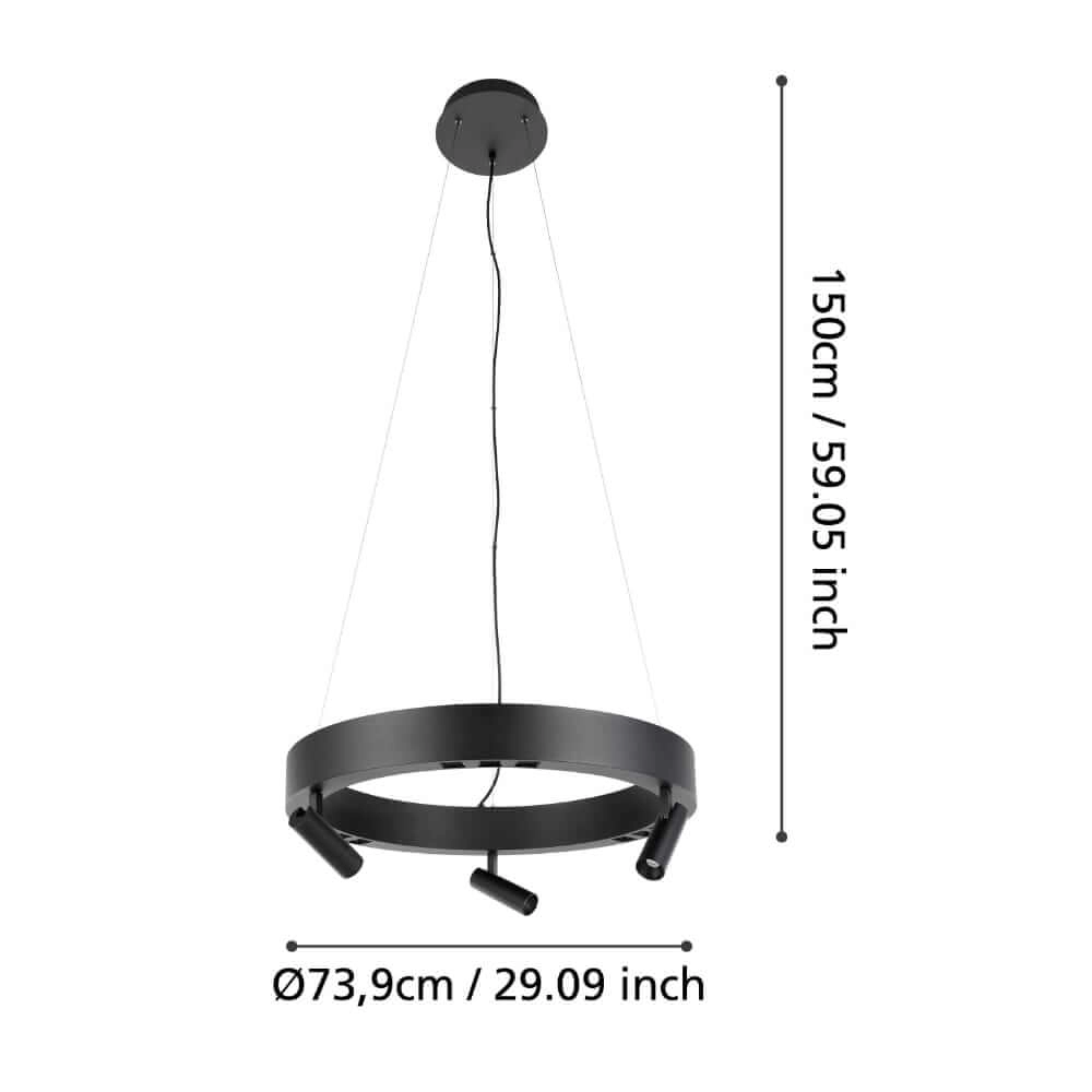 Schwarze LED-Hängelampe Bruscoli Ø 60cm Stars of Light 9008606221172