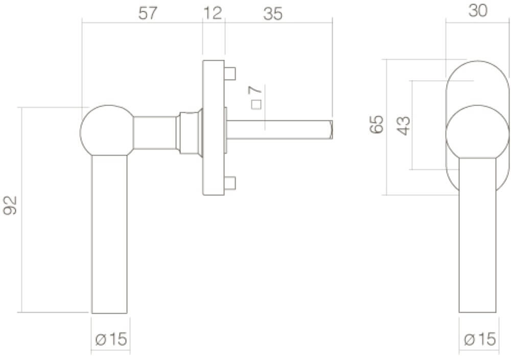 Fenstergriff in L-Form Ventra Edelstahl Intersteel 8714186112649