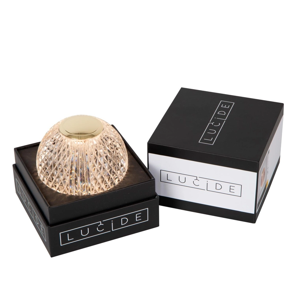 Goldene Tischlampe Cintra Wiederaufladbare Ø 9cm - 2700K Lucide 5411212134486