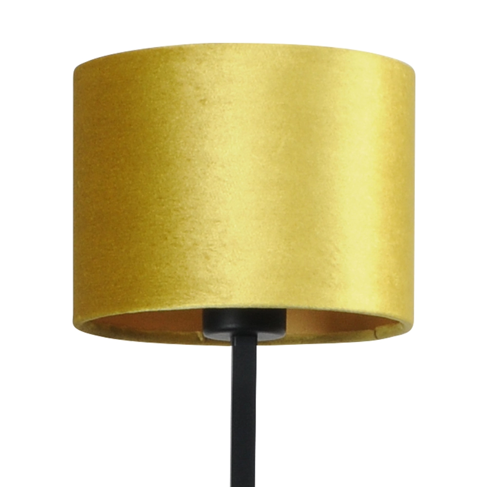Schwarze Tischlampe Venus mit ockergelbem Lampenschirm Masterlight 8718121218304