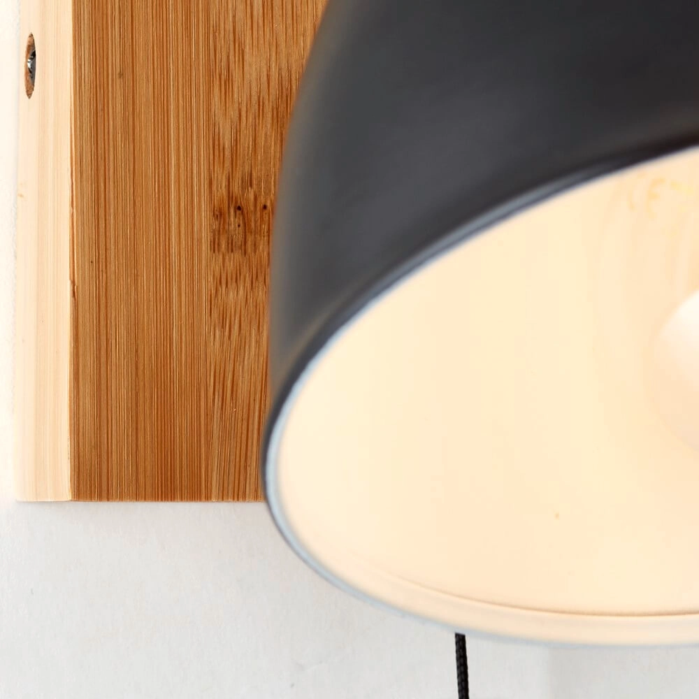 Wandlampe Celia schwarz mit Bambus Brilliant 4004353411403