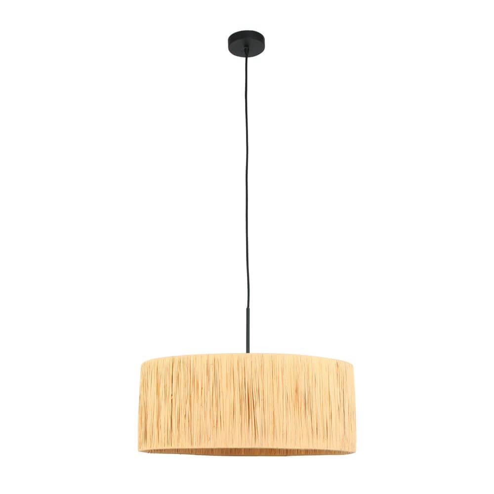 Pendelleuchte Sparkled Light schwarz mit Strohschirm Ø 50cm