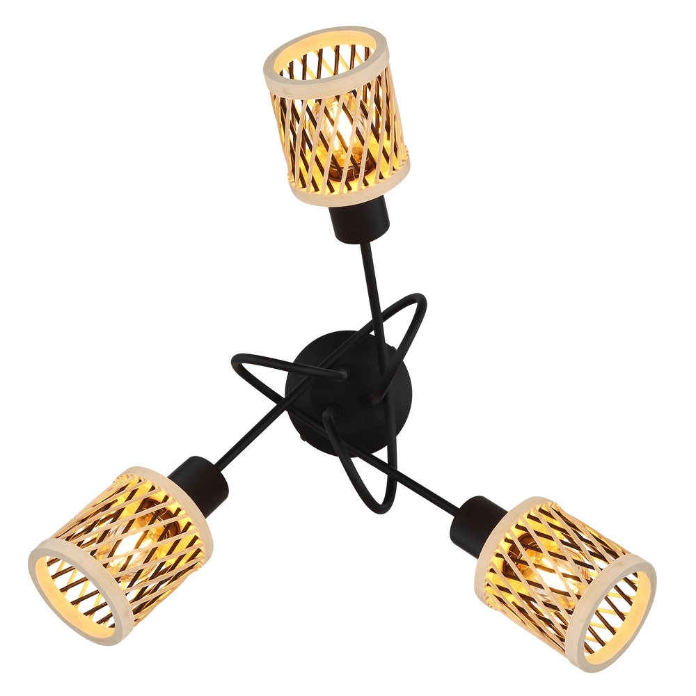 3-Licht Deckenlampe Mali Schwarz Globo 9007371525720