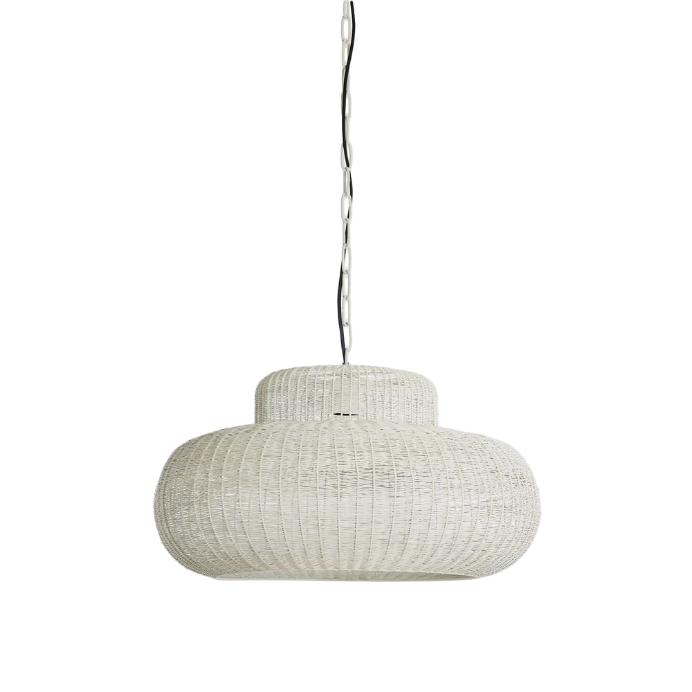 Metall-Pendellampe Piedra Ø 59cm – cremefarben