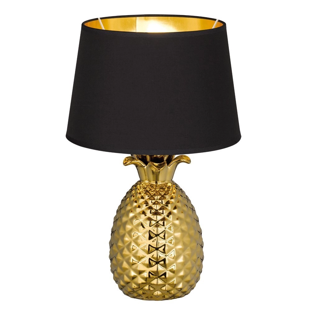 Tischlampe Pineapple 43 cm Gold mit Schwarz