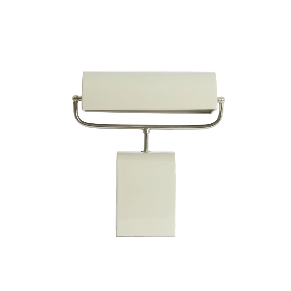 Crèmefarbene Schreibtischlampe Cardona mit Nickel – 1x E27