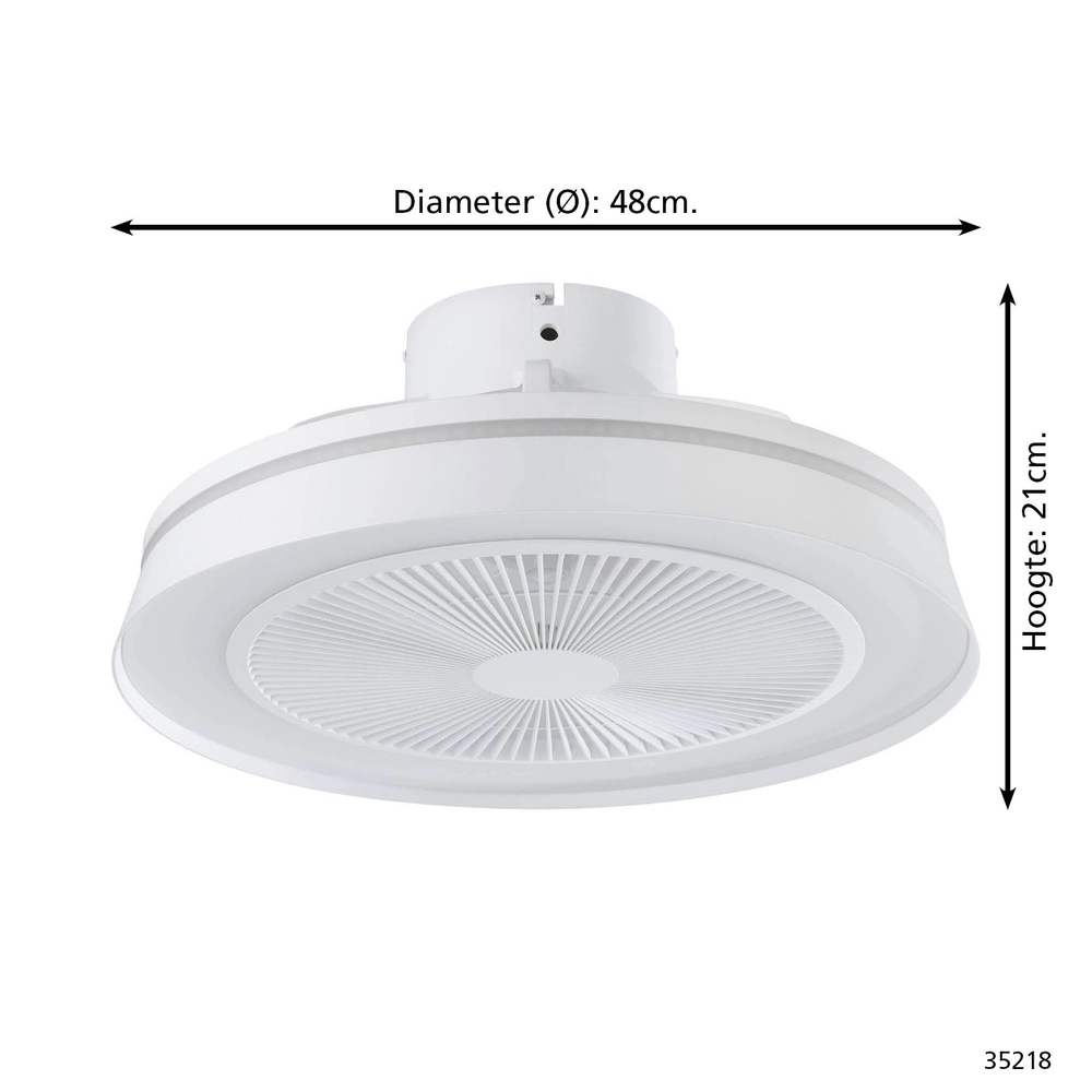 Weißer Deckenventilator Vallonia Ø 48cm Eglo 9002759352189