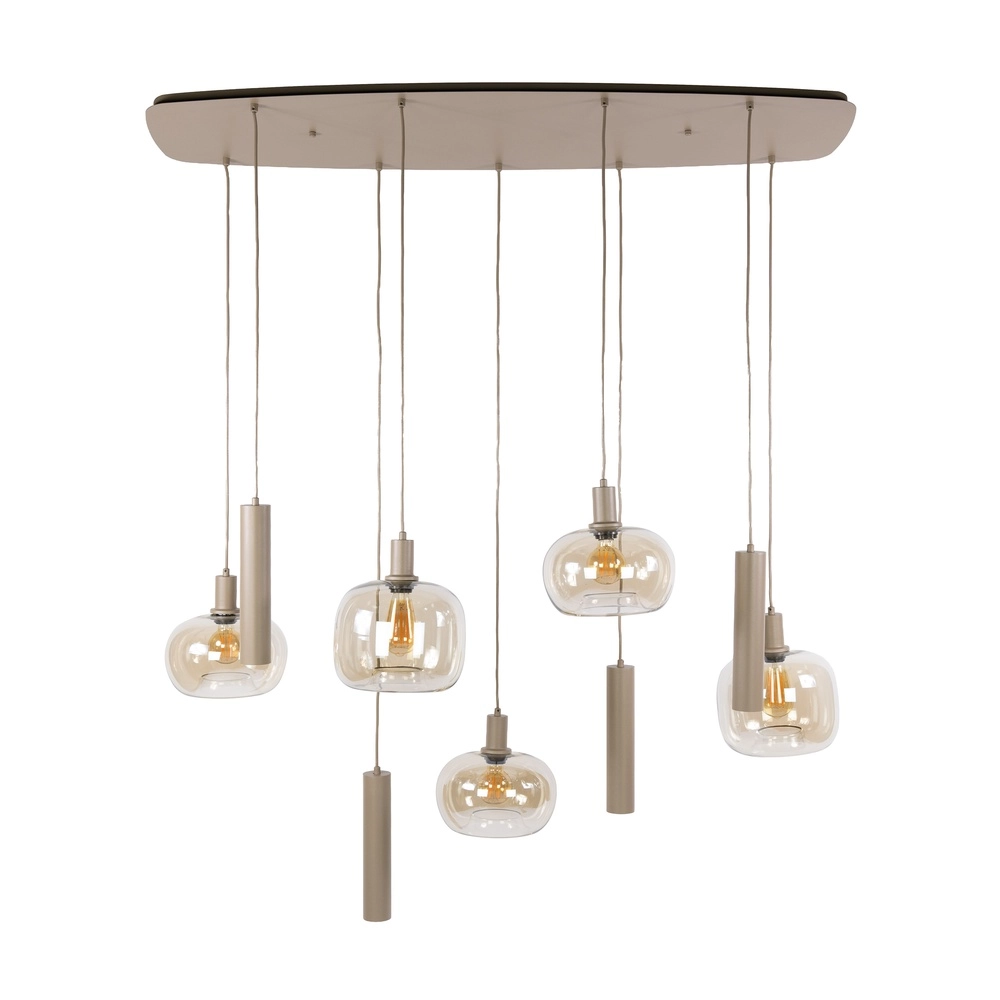 Moderne Pendellampe Serene 9-helles Sandbraun Lyora 8716803514829