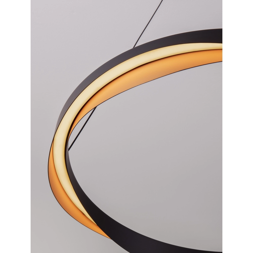 Pendelleuchte Radon Ø 65cm schwarz mit gold Lyora 5212017452504