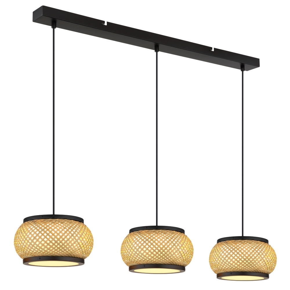Pendellampe Bambora 3-Licht mit Bambus Globo 9007371566860