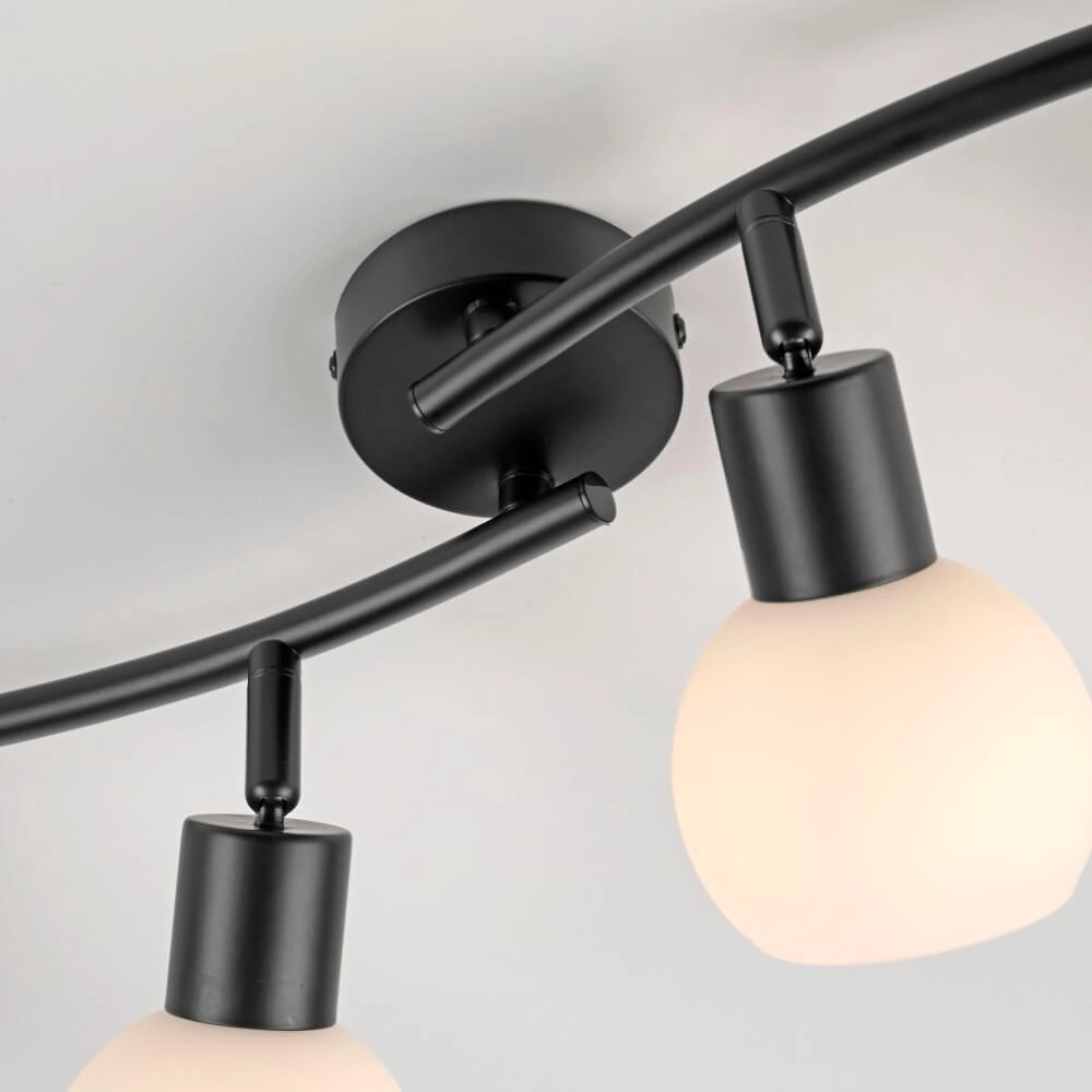 Schwarze Deckenleuchte Loki 4-Licht Just Light 4043689000790