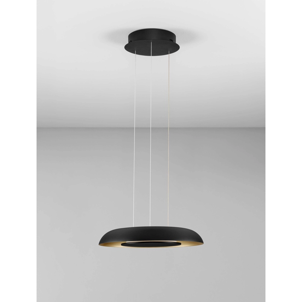 Moderne Pendelleuchte Epos Ø 40cm schwarz mit gold Lyora 5212017463265