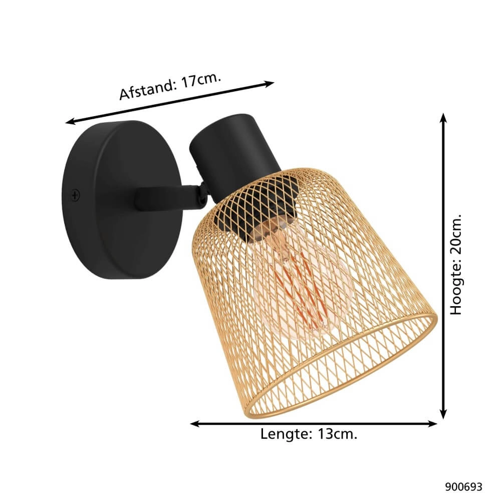 Wandlampe Coslada Gold mit Schwarz Eglo 9008606262052