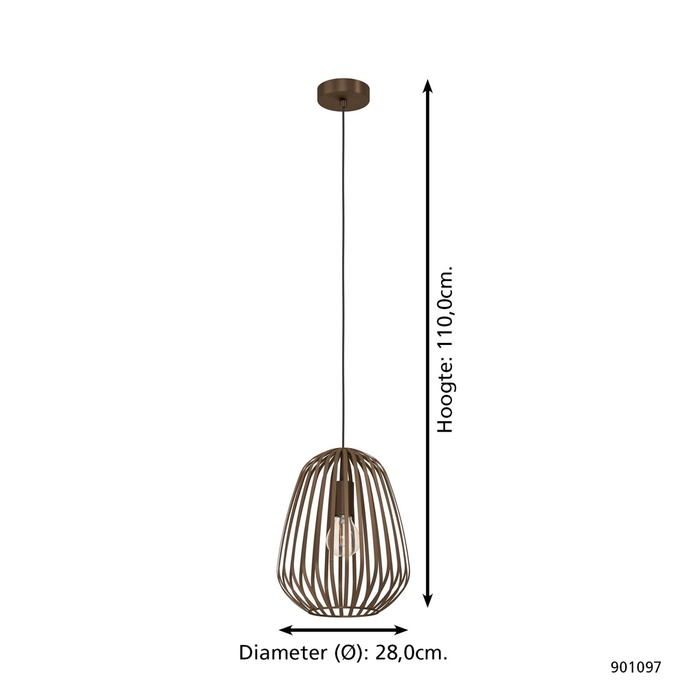 Bronzene Pendellampe Espinal Ø 28cm - 1x E27 Eglo 9008606312580