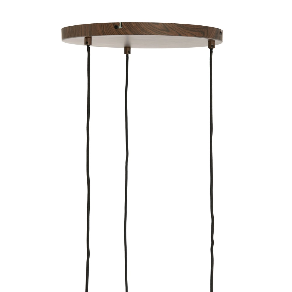 3-Licht Pendellampe Danialo Walnussbraun mit Seil Light & Living 8717807816711