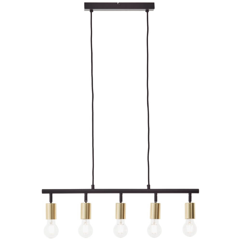 Hängelampe mit 5 Leuchten Tiffany schwarz mit gold Brilliant 4004353406416