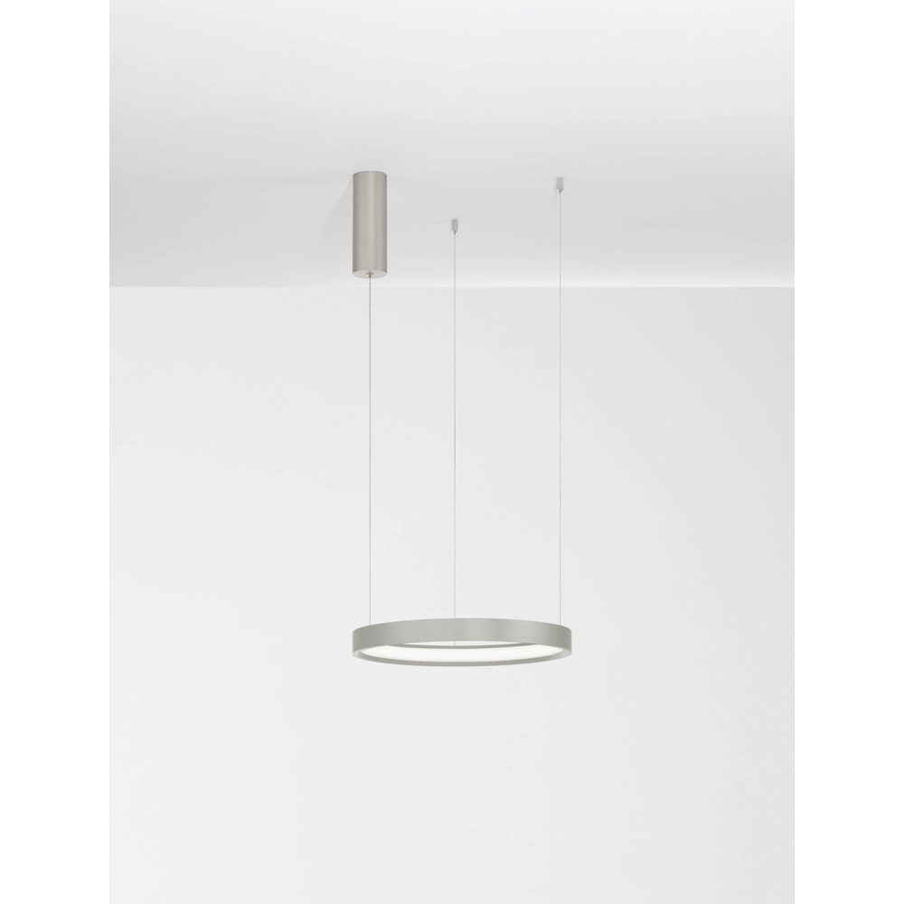 Runde Pendelleuchte Perrine silbergrau Ø 40cm Lyora 5212017438393