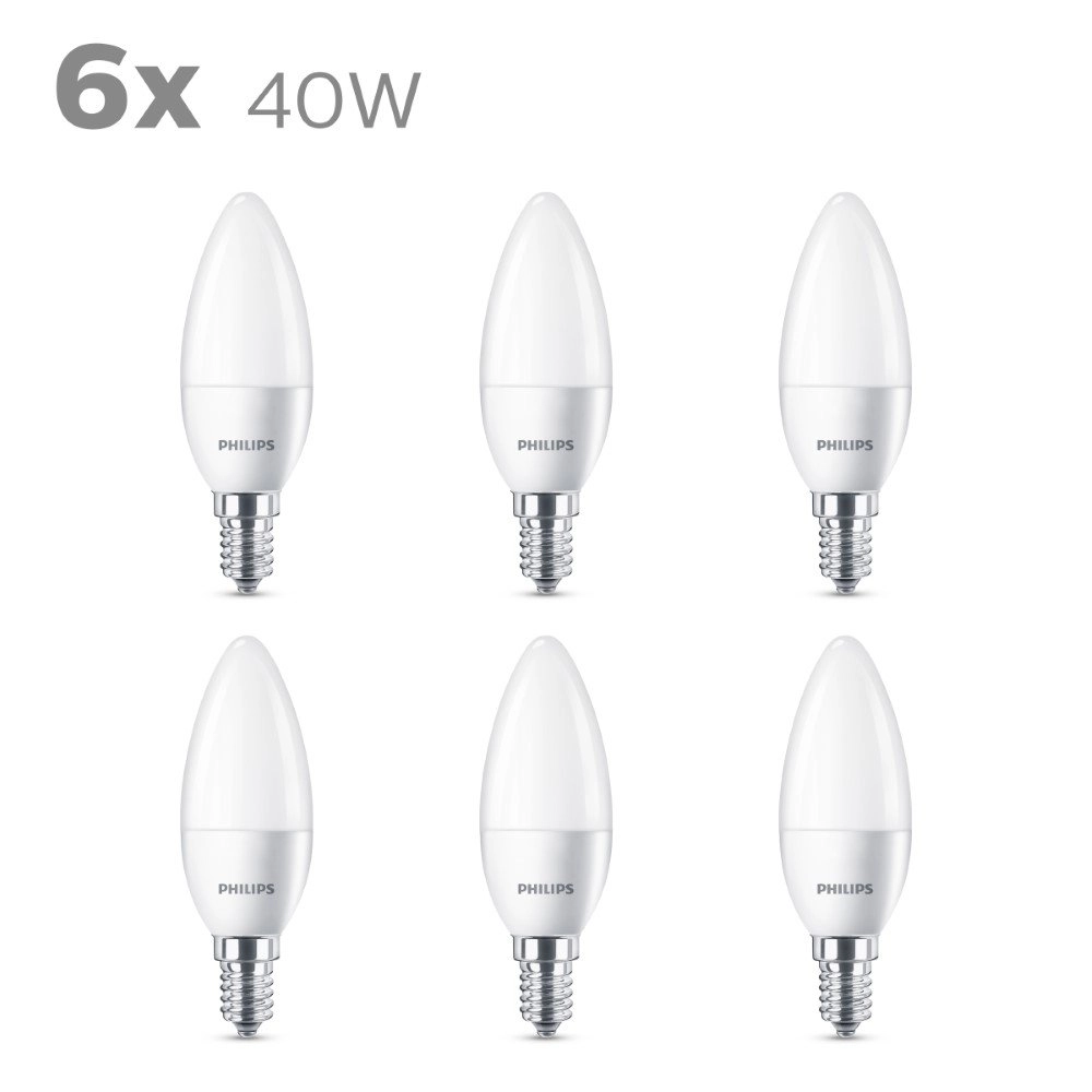 5,5W - E14 - 2700K - 470 lumen 6er Set Philips 8718696509487