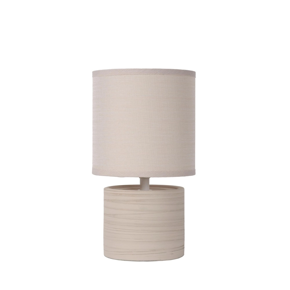 Tischlampe Greasby sandbraun Ø 14 cm