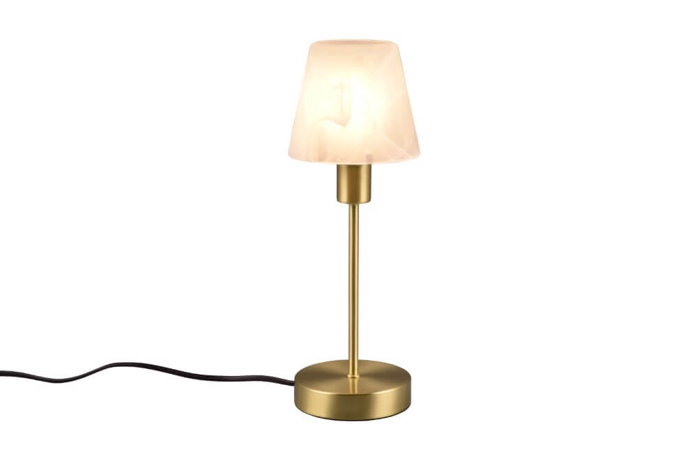 Tischlampe Luis Ii Gold mit weißem Glas
