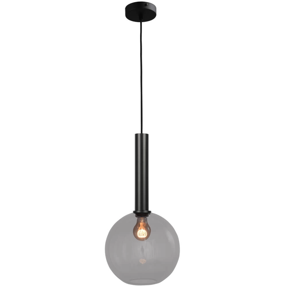 Hängelampe Ø 25cm Bella 2 Schwarz mit Rauchglas