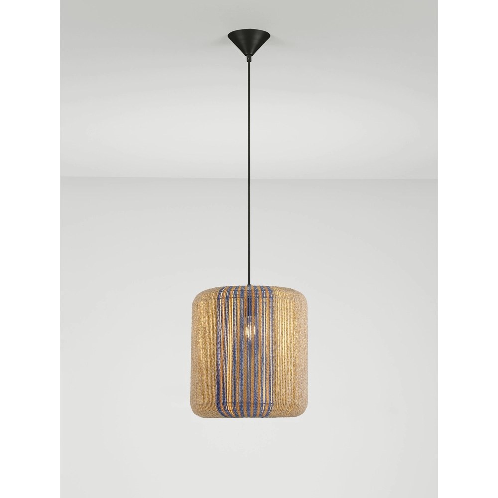 Pendelleuchte Abby Ø 33cm blau mit braun Lyora 5212017477316