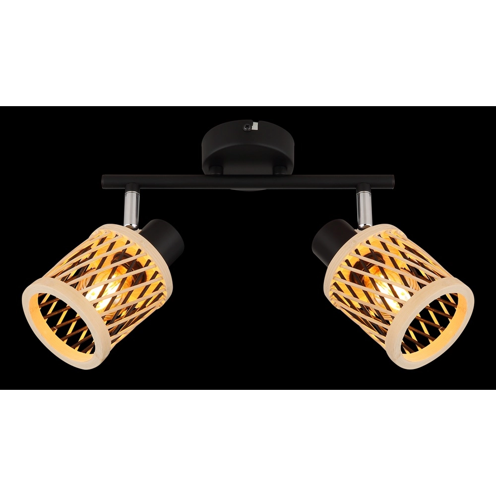 Wandlampe Mali 2-Licht-Schwarz mit Kappen Globo 9007371531714