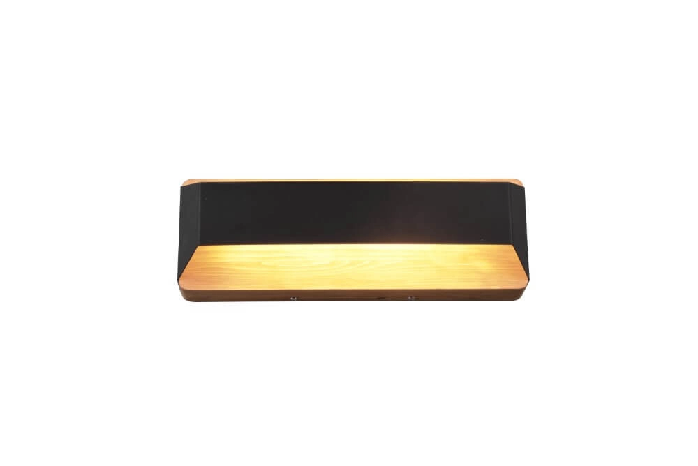 Wandlampe Arino 35 cm schwarz mit Holzbraun Trio 4017807502787