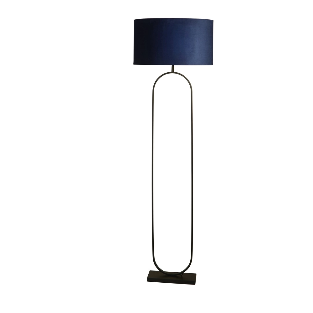 Stehlampe Modish schwarz mit blauer Kapuze Searchlight 5053423307527