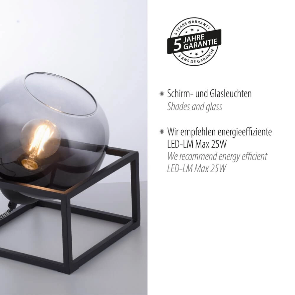 Schwarze Tischlampe Zea Just Light 4043689993771