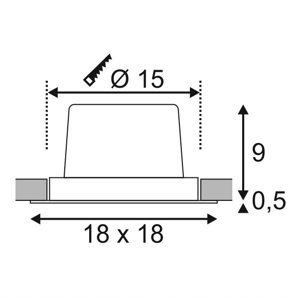 LED Einbaustrahler New Tria DL Set Square 18cm 2700K - schwarz SLV 4024163151795