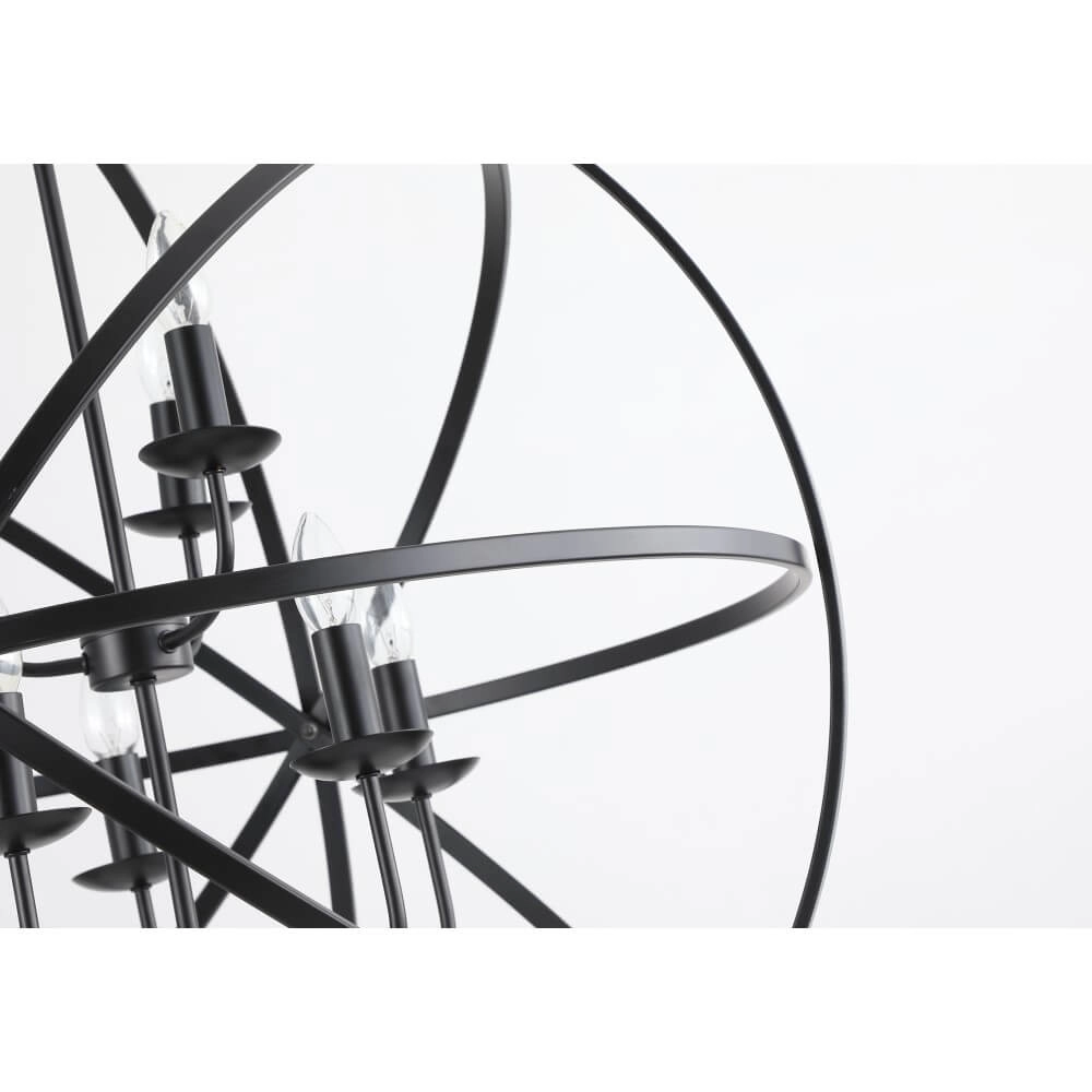 Antike Pendelleuchte Orbit 8-flammig schwarz Searchlight 5053423271927
