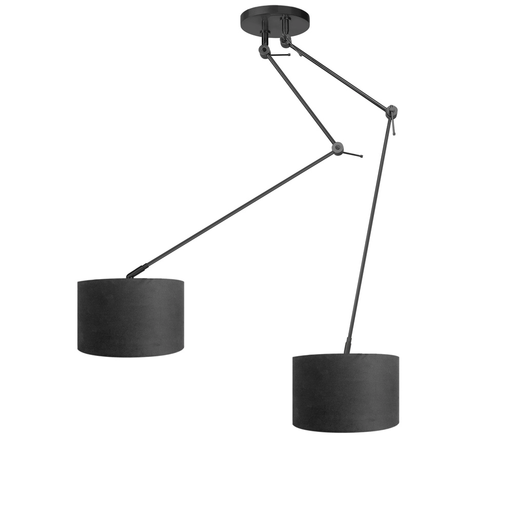 Deckenlampe Rod doppelt schwarz mit Schirmen Ø 30cm