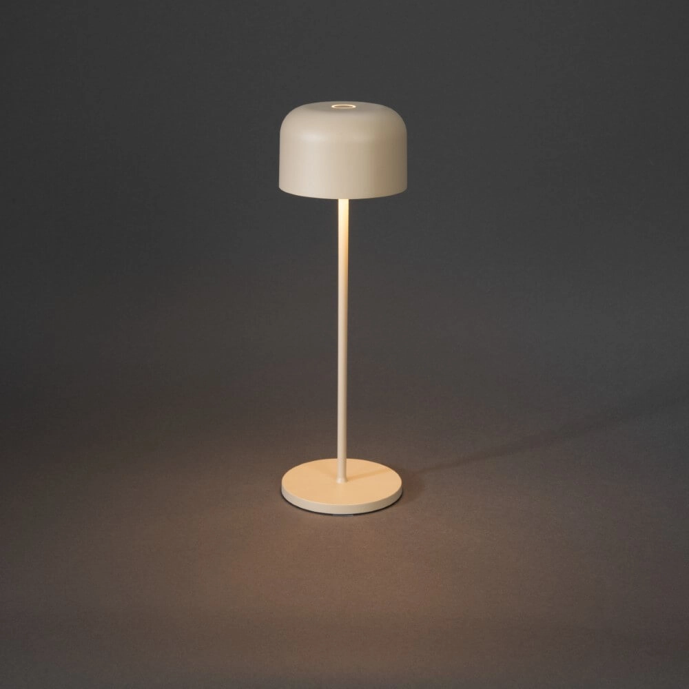 Sandfarbene Tischlampe Lille wiederaufladbar KonstSmide 7318307834338