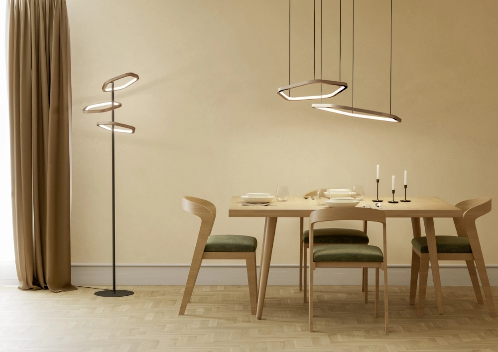 Einzigartige Pendellampe Estrella Schwarz mit Braun Stars of Light 9008606357741