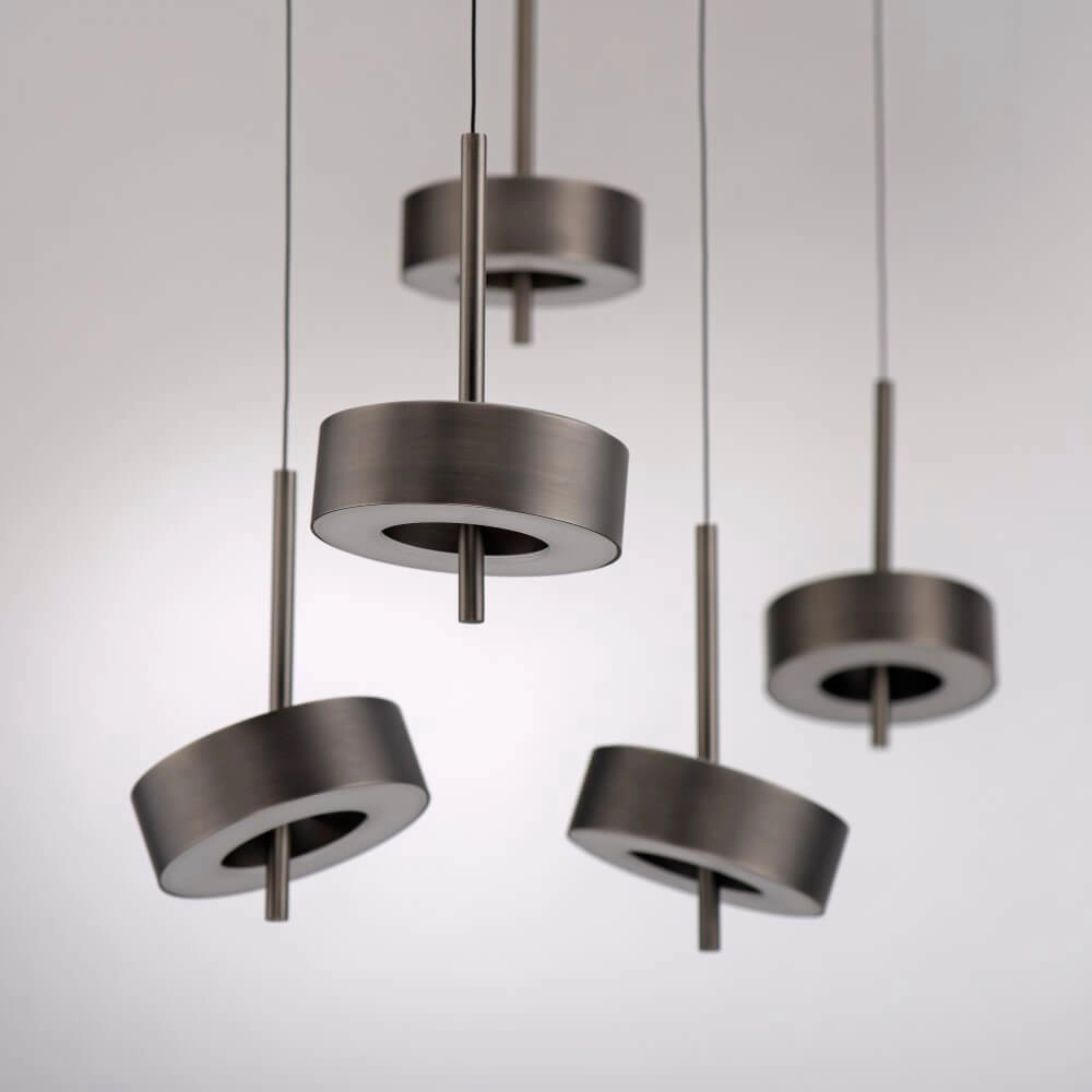 Hängelampe mit 5 Leuchten Q-Rotate braun modern Paul Neuhaus 4012248383179