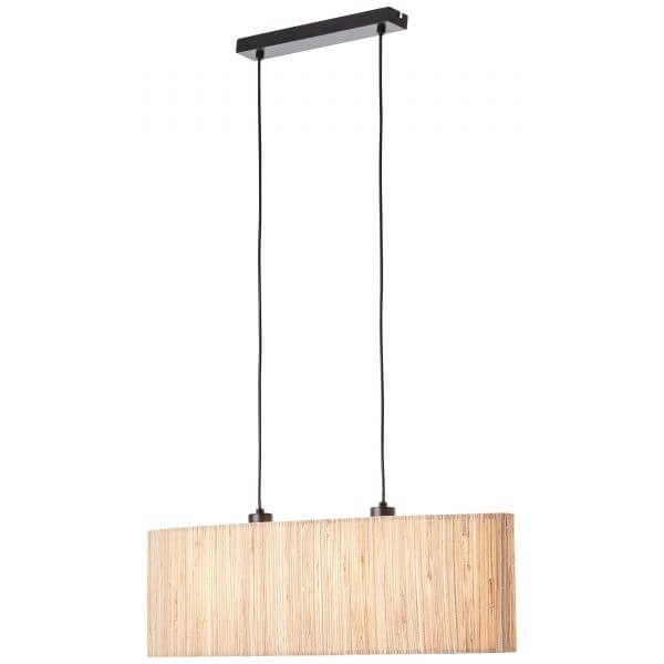 Hängelampe Wimea Oval 78cm schwarz mit Seegras Brilliant 4004353393389