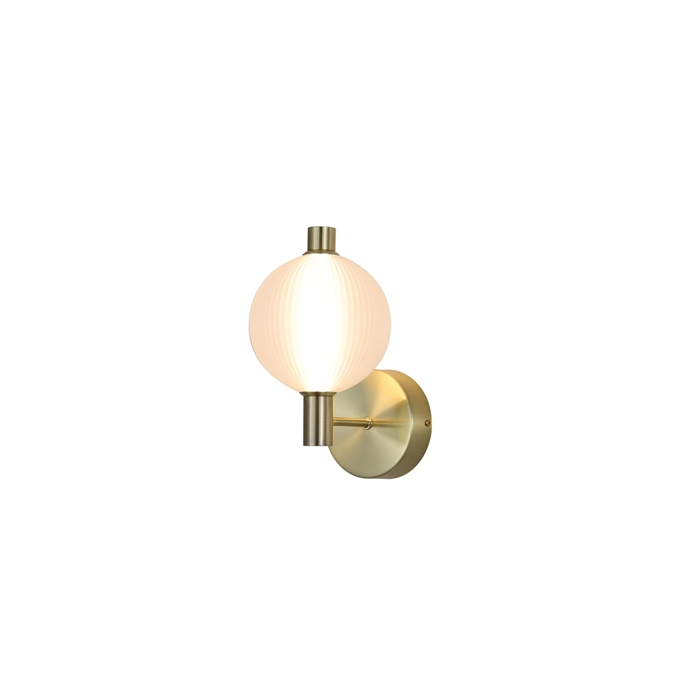 Design-Wandleuchte Luminique Gold mit weißem Glas Searchlight 5053423297170