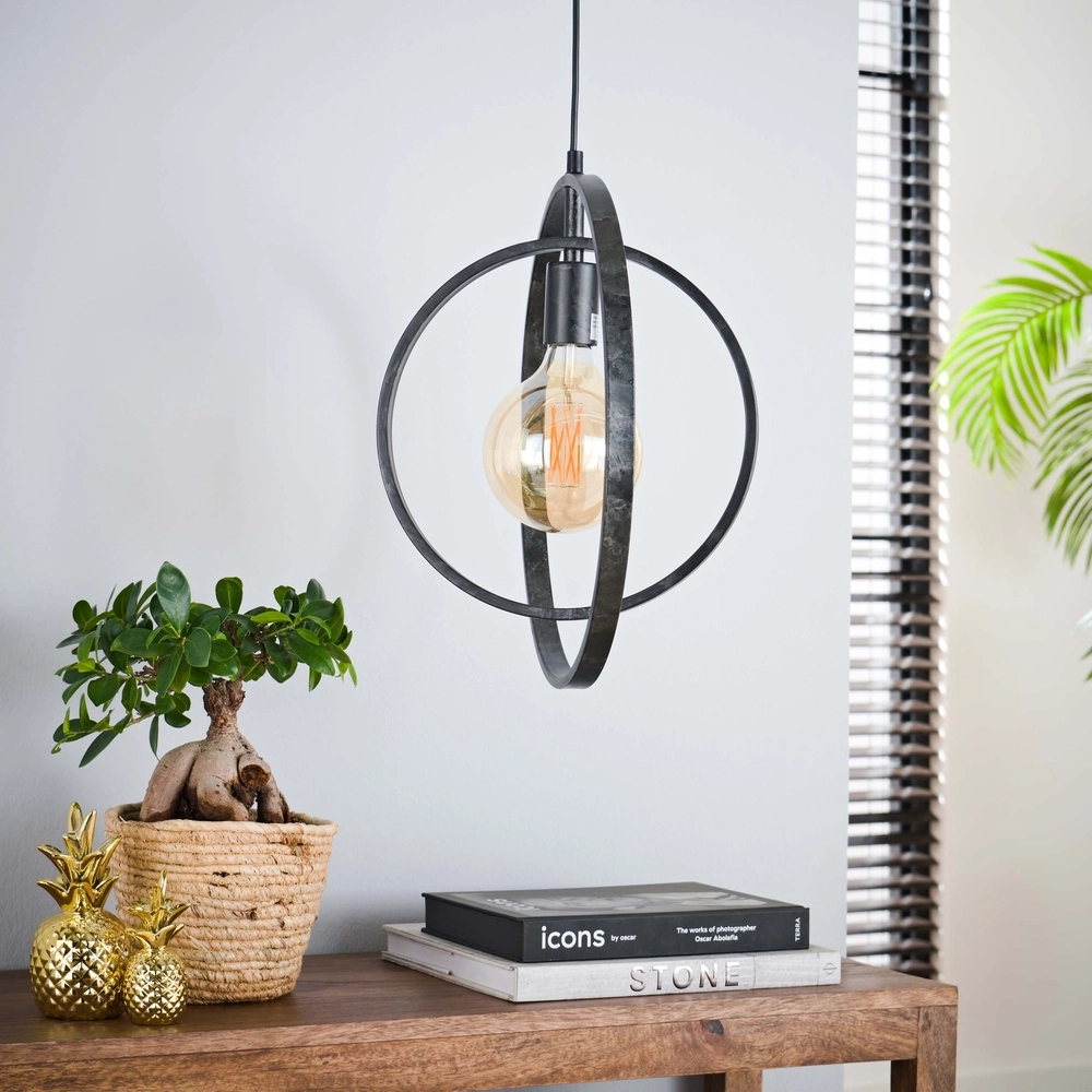Moderne Pendellampe Ø 40cm Turn Holzkohle Lyora 8716803513129