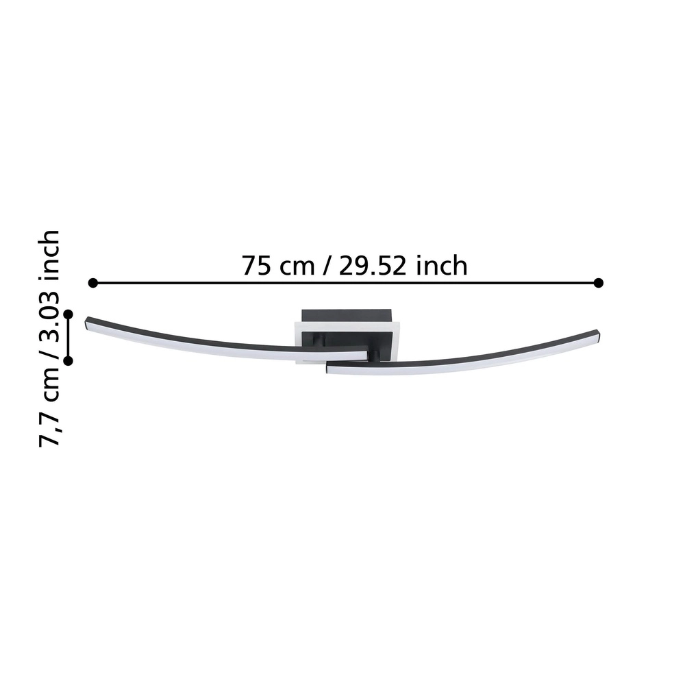 Deckenlampe Lungolago LED – schwarz – quadratisch Eglo 9008606316076