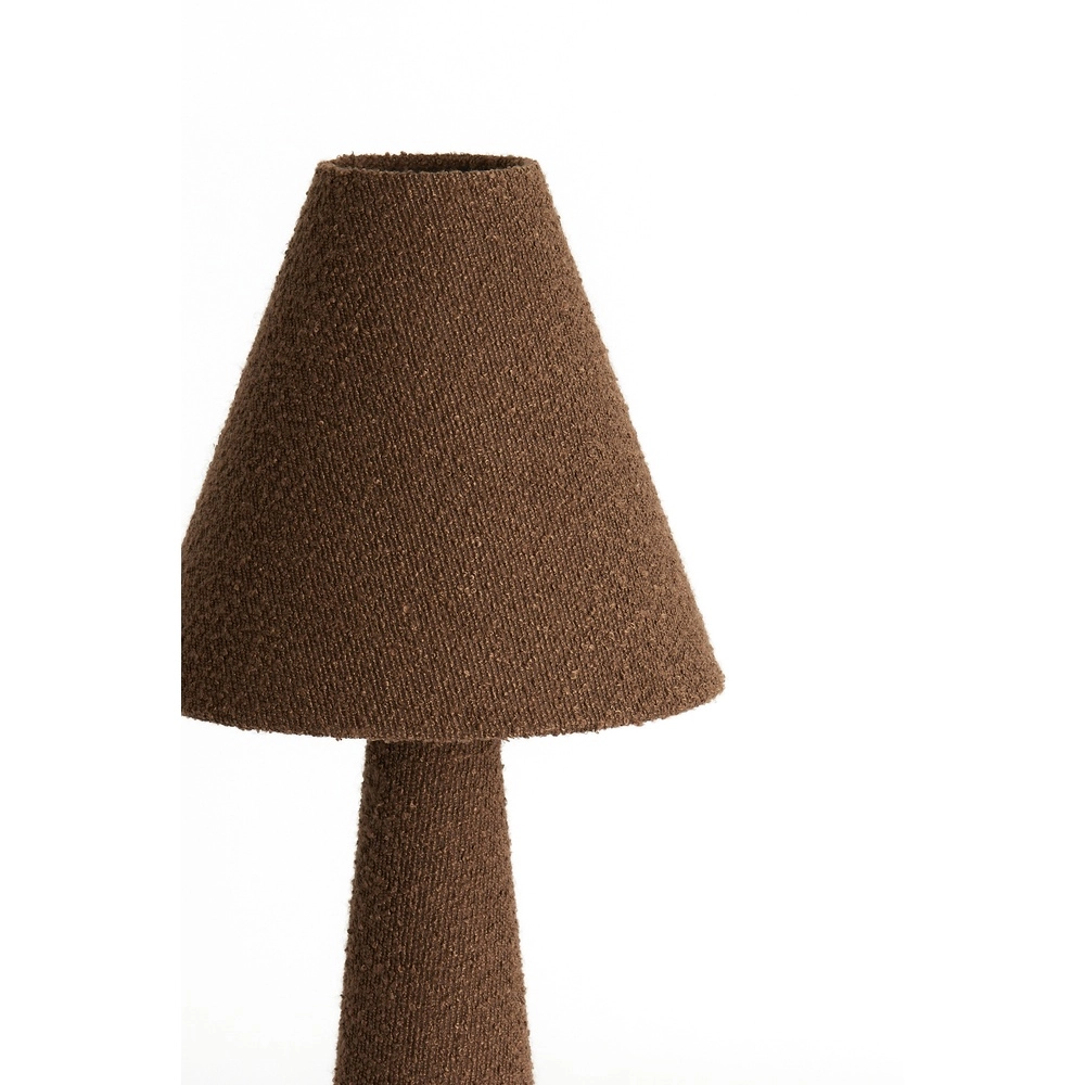 Tischlampe Devia Ø 30cm – bouclé – braun Light & Living 8717807759476